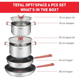 GETIT.QA- Qatar’s Best Online Shopping Website offers TEFAL STAINLESS STEEL COOKWARE SET 6PCS OPTISPACE at the lowest price in Qatar. Free Shipping & COD Available!