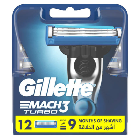 GETIT.QA- Qatar’s Best Online Shopping Website offers GILLETTE MACH3 TURBO MEN'S RAZOR BLADE REFILLS-- 12 COUNT at the lowest price in Qatar. Free Shipping & COD Available!