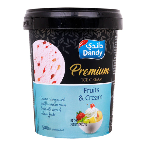 GETIT.QA- Qatar’s Best Online Shopping Website offers DANDY PREMIUM FRUIT & CREAM ICE CREAM 500 ML at the lowest price in Qatar. Free Shipping & COD Available!