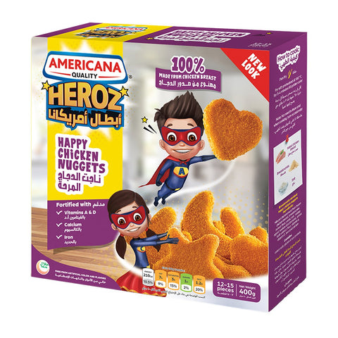 GETIT.QA- Qatar’s Best Online Shopping Website offers AMERICANA HEROZ HAPPY CHICKEN NUGGETS 400 G at the lowest price in Qatar. Free Shipping & COD Available!