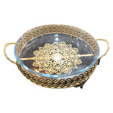 GETIT.QA- Qatar’s Best Online Shopping Website offers ARLINE DECORATIVE TRAY-- ROUND-- GOLD-- SAG021 at the lowest price in Qatar. Free Shipping & COD Available!