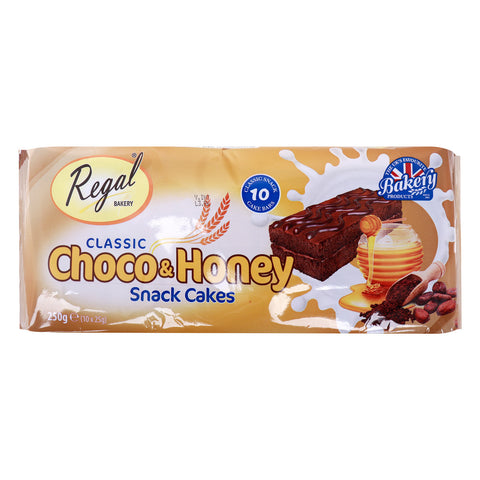 GETIT.QA- Qatar’s Best Online Shopping Website offers REGAL BAKERY CLASSIC CHOCO AND HONEY SNACK CAKES-- 250 G at the lowest price in Qatar. Free Shipping & COD Available!