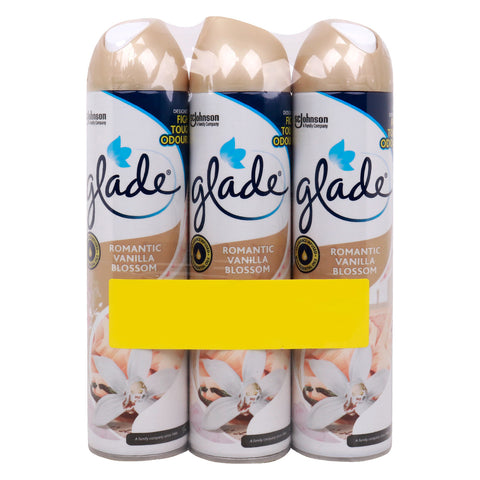 GETIT.QA- Qatar’s Best Online Shopping Website offers GLADE ROMANTIC VANILLA BLOSSOM AIR FRESHENER 3 X 300 ML at the lowest price in Qatar. Free Shipping & COD Available!