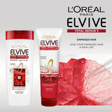 GETIT.QA- Qatar’s Best Online Shopping Website offers L'OREAL PARIS ELVIVE DAMAGE HAIR TOTAL REPAIR SHAMPOO 400 ML at the lowest price in Qatar. Free Shipping & COD Available!