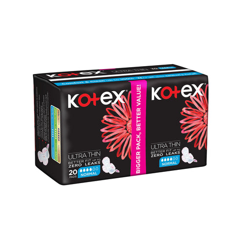 GETIT.QA- Qatar’s Best Online Shopping Website offers KOTEX ULTRA THIN NORMAL SIZE SANITARY PADS WITH WINGS 20 PCS at the lowest price in Qatar. Free Shipping & COD Available!