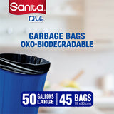 GETIT.QA- Qatar’s Best Online Shopping Website offers SANITA CLUB GARBAGE BAGS HEAVY DUTY LARGE 50 GALLONS SIZE 76 X 95CM 45PCS at the lowest price in Qatar. Free Shipping & COD Available!