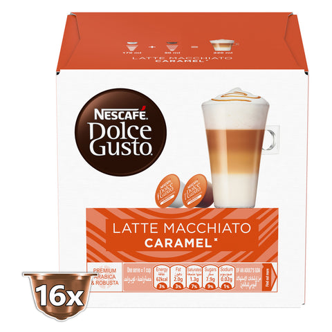 GETIT.QA- Qatar’s Best Online Shopping Website offers NESCAFE DOLCE GUSTO CARAMEL LATTE MACCHIATO COFFEE 16PCS at the lowest price in Qatar. Free Shipping & COD Available!