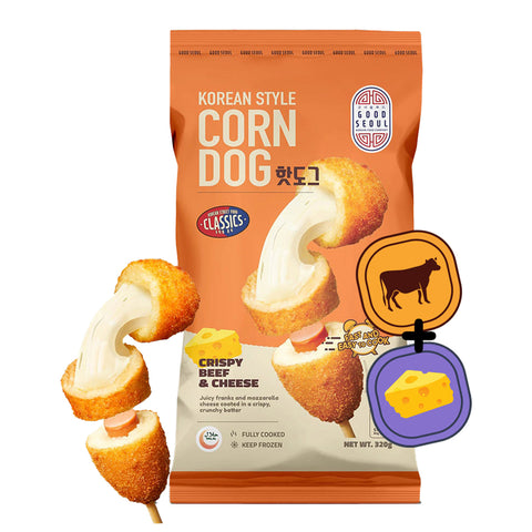 GETIT.QA- Qatar’s Best Online Shopping Website offers GOOD SEOUL KOREAN STYLE CORN DOG CRISPY BEEF & CHEESE 320 G at the lowest price in Qatar. Free Shipping & COD Available!