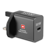 GETIT.QA- Qatar’s Best Online Shopping Website offers SWISS MILITARY GAN SUPER CHARGER WITH TYPE C PREMIUM CABLE, 30 W at the lowest price in Qatar. Free Shipping & COD Available!