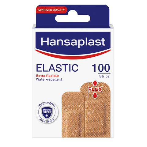 GETIT.QA- Qatar’s Best Online Shopping Website offers HANSAPLAST ELASTIC PLASTERS EXTRA FLEXIBLE & BREATHABLE (2 SIZES) 100 PCS at the lowest price in Qatar. Free Shipping & COD Available!