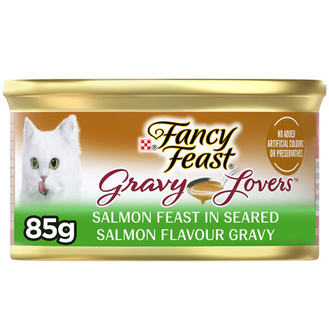 GETIT.QA- Qatar’s Best Online Shopping Website offers PURINA FANCY FEAST GRAVY LOVERS SALMON FEAST IN SEARED SALMON FLAVOUR GRAVY CAT FOOD 85 G
 at the lowest price in Qatar. Free Shipping & COD Available!