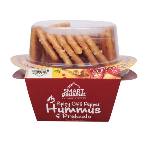 GETIT.QA- Qatar’s Best Online Shopping Website offers SMART GOURMET SPICY CHILI PEPPER HUMMUS & PRETZELS 140 G at the lowest price in Qatar. Free Shipping & COD Available!