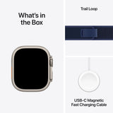 GETIT.QA- Qatar’s Best Online Shopping Website offers PRE-ORDER APPLE WATCH ULTRA 2 GPS + CELLULAR, 49 MM NATURAL TITANIUM CASE WITH BLUE TRAIL LOOP - S/M at the lowest price in Qatar. Free Shipping & COD Available!