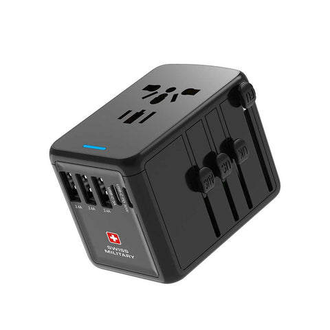 GETIT.QA- Qatar’s Best Online Shopping Website offers SWISS MILITARY INTERNATIONAL MULTI TRAVEL ADAPTER TA5P BLACK at the lowest price in Qatar. Free Shipping & COD Available!