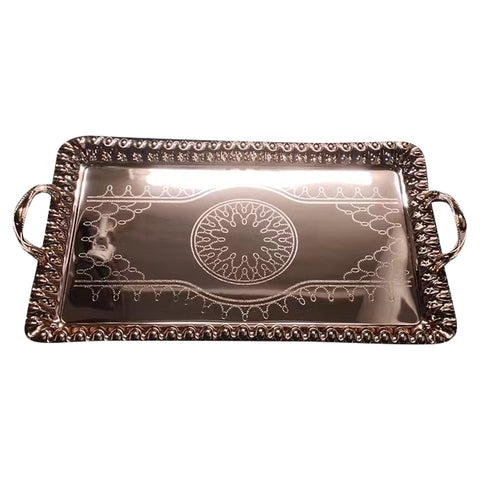 GETIT.QA- Qatar’s Best Online Shopping Website offers CHEFLINE STAINLESS STEEL SERVING TRAY-- 50X32 CM-- GOLD-- RG642XL at the lowest price in Qatar. Free Shipping & COD Available!