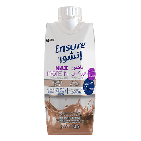 GETIT.QA- Qatar’s Best Online Shopping Website offers ENSURE MAX PROTEIN NUTRITIONAL SHAKE MOCHA 330 ML
 at the lowest price in Qatar. Free Shipping & COD Available!