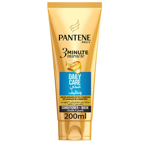 GETIT.QA- Qatar’s Best Online Shopping Website offers PANTENE PRO-V 3 MINUTE MIRACLE DAILY CARE CONDITIONER + MASK 200 ML at the lowest price in Qatar. Free Shipping & COD Available!