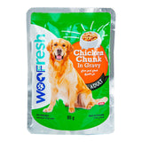 GETIT.QA- Qatar’s Best Online Shopping Website offers WOO FRESH CHICKEN CHUNK IN GRAVY FOR ADULT DOG FOOD 85 G
 at the lowest price in Qatar. Free Shipping & COD Available!