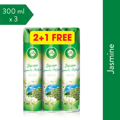 GETIT.QA- Qatar’s Best Online Shopping Website offers AIRWICK JASMINE AEROSOL EASY TO USE AIR FRESHENER 300 ML 2+1 at the lowest price in Qatar. Free Shipping & COD Available!