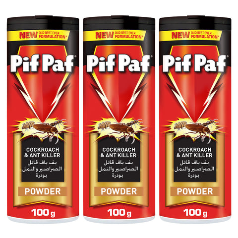 GETIT.QA- Qatar’s Best Online Shopping Website offers PIF PAF CRAWLING INSECT KILLER POWDER 3 X 100 G at the lowest price in Qatar. Free Shipping & COD Available!