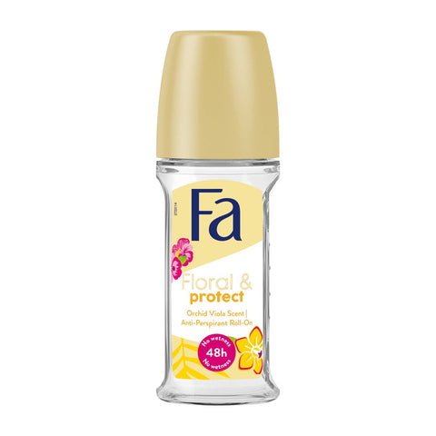 GETIT.QA- Qatar’s Best Online Shopping Website offers FA FLORAL & PROTECT ORCHID & VIOLA SCENT ANTI-PERSPIRANT ROLL ON 50 ML at the lowest price in Qatar. Free Shipping & COD Available!