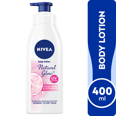 GETIT.QA- Qatar’s Best Online Shopping Website offers NIVEA BODY LOTION NATURAL GLOW ALL SKIN TYPES 400 ML at the lowest price in Qatar. Free Shipping & COD Available!