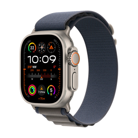 GETIT.QA- Qatar’s Best Online Shopping Website offers APPLE WATCH ULTRA 2 GPS + CELLULAR, TITANIUM CASE WITH BLUE ALPINE LOOP, 49 MM, SMALL, MREK3AE/A at the lowest price in Qatar. Free Shipping & COD Available!