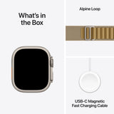 GETIT.QA- Qatar’s Best Online Shopping Website offers PRE-ORDER APPLE WATCH ULTRA 2 GPS + CELLULAR, 49 MM NATURAL TITANIUM CASE WITH TAN ALPINE LOOP - MEDIUM at the lowest price in Qatar. Free Shipping & COD Available!