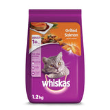 GETIT.QA- Qatar’s Best Online Shopping Website offers WHISKAS GRILLED SALMON DRY FOOD FOR ADULT CATS 1+ YEARS 1.2 KG
 at the lowest price in Qatar. Free Shipping & COD Available!