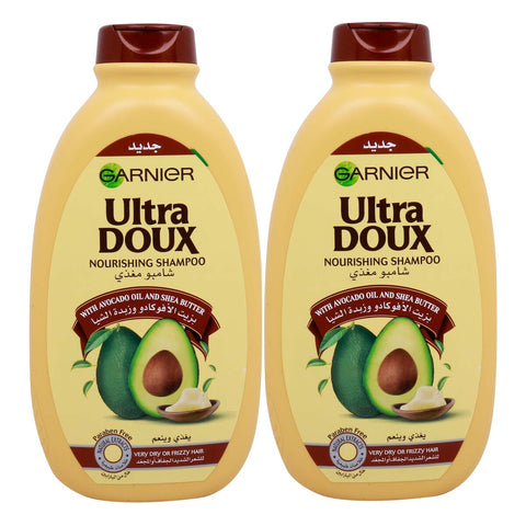 GETIT.QA- Qatar’s Best Online Shopping Website offers GARNIER ULTRA DOUX NOURISHING SHAMPOO WITH AVOCADO OIL AND SHEA BUTTER-- 2 X 400 ML at the lowest price in Qatar. Free Shipping & COD Available!