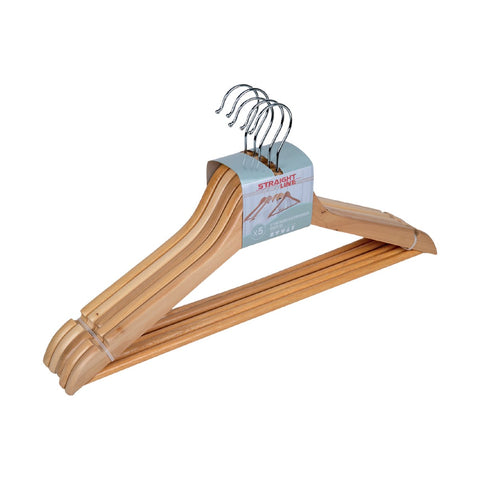 GETIT.QA- Qatar’s Best Online Shopping Website offers STRAIGHT LINE WOODEN CLOTH HANGER, 5 PCS, 616611 at the lowest price in Qatar. Free Shipping & COD Available!