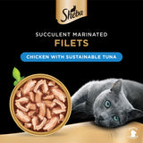 GETIT.QA- Qatar’s Best Online Shopping Website offers SHEBA FILLETS CHICKEN WITH SUSTAINABLE TUNA CAT FOOD 60 G at the lowest price in Qatar. Free Shipping & COD Available!