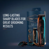 GETIT.QA- Qatar’s Best Online Shopping Website offers KING C. GILLETTE CORDLESS MEN’S BEARD TRIMMER KIT WITH LIFETIME SHARP BLADES AND 3 INTERCHANGEABLE COMBS at the lowest price in Qatar. Free Shipping & COD Available!