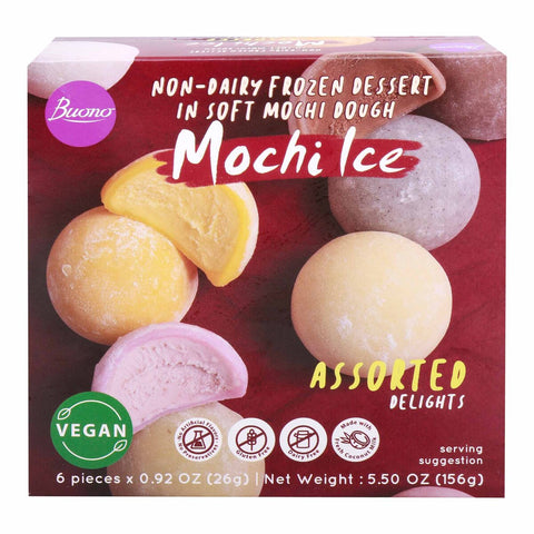 GETIT.QA- Qatar’s Best Online Shopping Website offers BUONO MOCHI ICE NON DIARY FROZEN DESSERT-- ASSORTED DELIGHTS-- 156 G at the lowest price in Qatar. Free Shipping & COD Available!