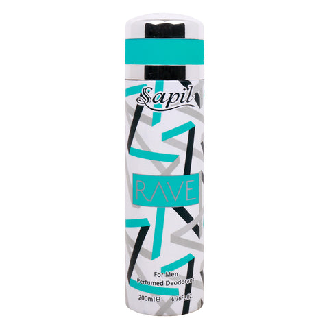 GETIT.QA- Qatar’s Best Online Shopping Website offers SAPIL RAVE PERFUMED DEODORANT SPRAY FOR MEN 200 ML at the lowest price in Qatar. Free Shipping & COD Available!