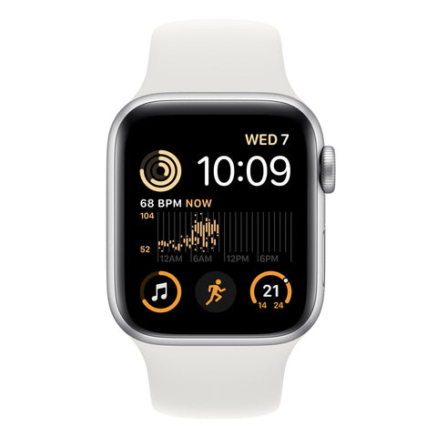 GETIT.QA- Qatar’s Best Online Shopping Website offers APPLE WATCH SE (2ND GENERATION) GPS + CELLULAR, 40 MM, SILVER ALUMINIUM CASE WITH WHITE SPORT BAND, REGULAR at the lowest price in Qatar. Free Shipping & COD Available!