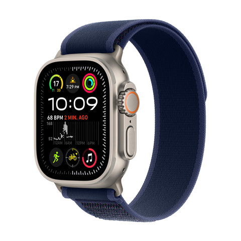 GETIT.QA- Qatar’s Best Online Shopping Website offers PRE-ORDER APPLE WATCH ULTRA 2 GPS + CELLULAR, 49 MM NATURAL TITANIUM CASE WITH BLUE TRAIL LOOP - M/L at the lowest price in Qatar. Free Shipping & COD Available!