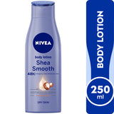 GETIT.QA- Qatar’s Best Online Shopping Website offers NIVEA BODY LOTION SHEA SMOOTH FOR DRY SKIN 250 ML at the lowest price in Qatar. Free Shipping & COD Available!