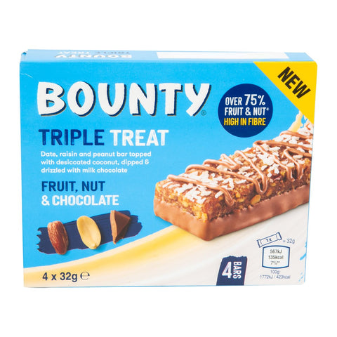 GETIT.QA- Qatar’s Best Online Shopping Website offers BOUNTY TRIPLTREAT FRT&NUT4X32G at the lowest price in Qatar. Free Shipping & COD Available!