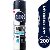 GETIT.QA- Qatar’s Best Online Shopping Website offers NIVEA MEN DEODORANT SPRAY BLACK & WHITE INVISIBLE 200 ML at the lowest price in Qatar. Free Shipping & COD Available!