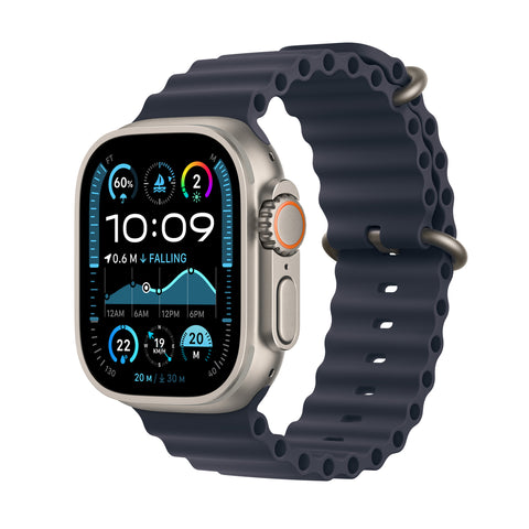 GETIT.QA- Qatar’s Best Online Shopping Website offers PRE-ORDER APPLE WATCH ULTRA 2 GPS + CELLULAR, 49 MM NATURAL TITANIUM CASE WITH NAVY OCEAN BAND at the lowest price in Qatar. Free Shipping & COD Available!