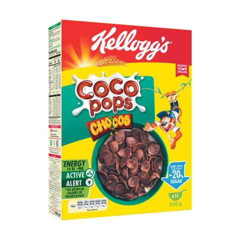 GETIT.QA- Qatar’s Best Online Shopping Website offers KLG COCOPOPS CHOCOS 20%LS 330G at the lowest price in Qatar. Free Shipping & COD Available!