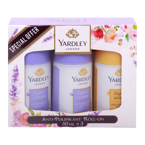 GETIT.QA- Qatar’s Best Online Shopping Website offers YARDLEY ANTI-PERSPIRANT ROLL-ON-- 3 X 50 ML at the lowest price in Qatar. Free Shipping & COD Available!