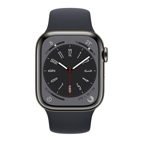 GETIT.QA- Qatar’s Best Online Shopping Website offers APPLE WATCH SERIES 8 GPS + CELLULAR, 41 MM, GRAPHITE STAINLESS STEEL CASE WITH MIDNIGHT SPORT BAND, REGULAR at the lowest price in Qatar. Free Shipping & COD Available!