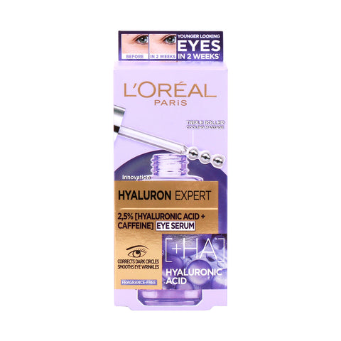 GETIT.QA- Qatar’s Best Online Shopping Website offers L'OREAL PARIS EYE SERUM-- HYALURONIC ACID + CAFFEINE-- 20 ML at the lowest price in Qatar. Free Shipping & COD Available!