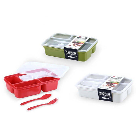 GETIT.QA- Qatar’s Best Online Shopping Website offers ELIANWARE LUNCH BOX WITH SPOON AND FORK, E-1230, 1.3L, ASSORTED at the lowest price in Qatar. Free Shipping & COD Available!