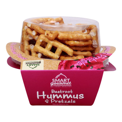 GETIT.QA- Qatar’s Best Online Shopping Website offers SMART GOURMET BEETROOT HUMMUS & PRETZELS 140 G at the lowest price in Qatar. Free Shipping & COD Available!