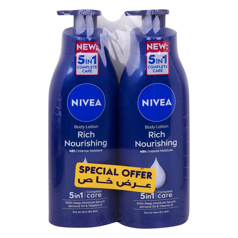 GETIT.QA- Qatar’s Best Online Shopping Website offers NIVEA RICH NOURISHING BODY LOTION VALUE PACK 2 X 400 ML at the lowest price in Qatar. Free Shipping & COD Available!