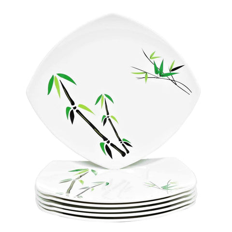 GETIT.QA- Qatar’s Best Online Shopping Website offers HOOVER BAMBOO TREE PRINT SQUARE PLATE-- 17 CM-- GREEN/WHITE-- HVR.GB806 at the lowest price in Qatar. Free Shipping & COD Available!