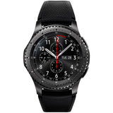 GETIT.QA- Qatar’s Best Online Shopping Website offers SAMSUNG GEAR S3 FRONTIER BLACK CASE WITH BLACK STRAP at the lowest price in Qatar. Free Shipping & COD Available!